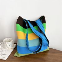 Women's Fashion Stripe Polyester Shopping Bags sku image 1