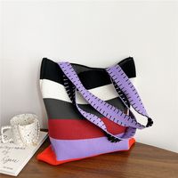Women's Fashion Stripe Polyester Shopping Bags sku image 4