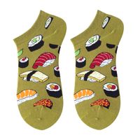 Unisex Fashion Abstract Color Block Fruit Cotton Ankle Socks 1 Set main image 3