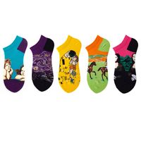 Unisex Fashion Abstract Color Block Fruit Cotton Ankle Socks 1 Set sku image 5