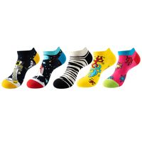 Unisex Fashion Abstract Color Block Fruit Cotton Ankle Socks 1 Set sku image 6