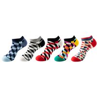 Unisex Fashion Abstract Color Block Fruit Cotton Ankle Socks 1 Set sku image 12