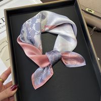 Women's Retro Flower Silk Printing Silk Scarves sku image 37