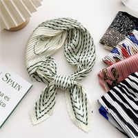 Women's Sweet Color Block Polyester Printing Silk Scarf main image 4