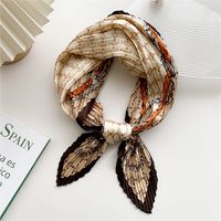 Women's Sweet Color Block Polyester Printing Silk Scarf sku image 4