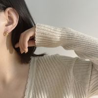Fashion Geometric Sterling Silver Hoop Earrings 1 Pair main image 2