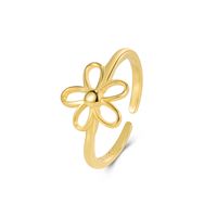 Simple Style Flower Sterling Silver Open Ring 1 Piece main image 6