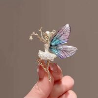 Cute Angel Wings Alloy Inlay Zircon Women's Brooches main image 3