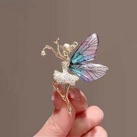 Cute Angel Wings Alloy Inlay Zircon Women's Brooches main image 5
