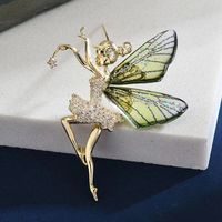 Cute Angel Wings Alloy Inlay Zircon Women's Brooches sku image 2