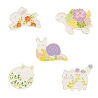 Mignon Tortue Lapin Chat Alliage Placage Unisexe Broches main image 4