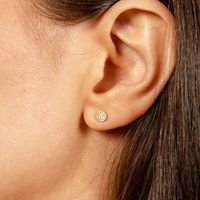 Simple Style Round Stainless Steel Inlay Artificial Diamond Ear Studs 1 Pair main image 1