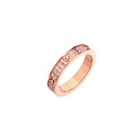 Simple Style Geometric Titanium Steel Inlay Zircon Rings 1 Piece sku image 13