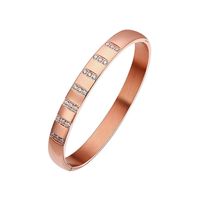 Simple Style Geometric Titanium Steel Inlay Zircon Bangle 1 Piece sku image 6