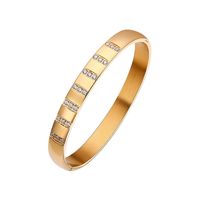 Simple Style Geometric Titanium Steel Inlay Zircon Bangle 1 Piece sku image 5