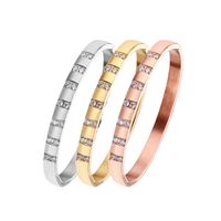 Simple Style Geometric Titanium Steel Inlay Zircon Bangle 1 Piece main image 1