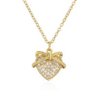 Fashion Heart Shape Copper Plating Zircon Pendant Necklace sku image 2