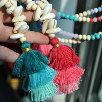 1 Piece Fashion Tassel Artificial Crystal Turquoise Shell Beaded Women's Pendant Necklace main image 3