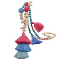 1 Piece Fashion Tassel Artificial Crystal Turquoise Shell Beaded Women's Pendant Necklace main image 2