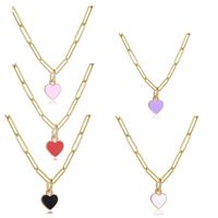 Fashion Heart Shape Stainless Steel Enamel Pendant Necklace 1 Piece main image 2