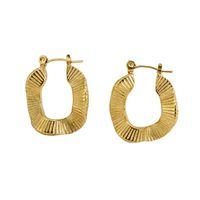 1 Pair Fashion Solid Color Irregular Stainless Steel 18k Gold Plated Earrings sku image 2