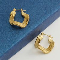1 Pair Fashion Solid Color Irregular Stainless Steel 18k Gold Plated Earrings main image 1