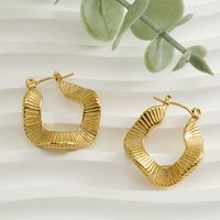 1 Pair Fashion Solid Color Irregular Stainless Steel 18k Gold Plated Earrings main image 2