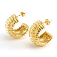 Vintage Style U Shape Stainless Steel Plating Ear Studs 1 Pair sku image 1