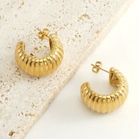 Vintage Style U Shape Stainless Steel Plating Ear Studs 1 Pair main image 4