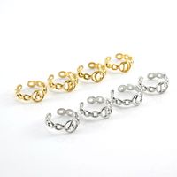 Retro Letter Titanium Steel Hollow Out Open Ring 1 Piece main image 5