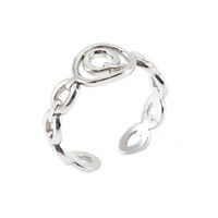 Retro Letter Titanium Steel Hollow Out Open Ring 1 Piece sku image 17
