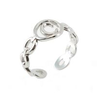 Retro Letter Titanium Steel Hollow Out Open Ring 1 Piece sku image 3