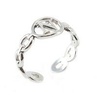 Retro Letter Titanium Steel Hollow Out Open Ring 1 Piece sku image 14