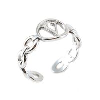 Retro Letter Titanium Steel Hollow Out Open Ring 1 Piece sku image 22