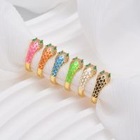 Fashion Snake Artificial Gemstones Copper Enamel Earrings 1 Pair main image 1