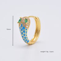 Fashion Snake Artificial Gemstones Copper Enamel Earrings 1 Pair main image 2