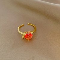 Fashion Heart Shape Copper Plating Inlay Zircon Rings 1 Piece sku image 29