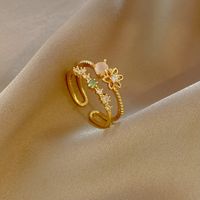 Fashion Heart Shape Copper Plating Inlay Zircon Rings 1 Piece sku image 28