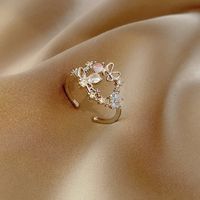 Fashion Heart Shape Copper Plating Inlay Zircon Rings 1 Piece sku image 39