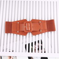 Fashion Solid Color Pu Leather Plastic Women's Corset Belts 1 Piece sku image 3