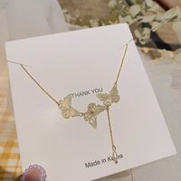 Sweet Butterfly Alloy Plating Artificial Pearls Women's Necklace main image 4