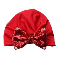Children Unisex Simple Style Bow Knot Sequins Baby Hat sku image 1