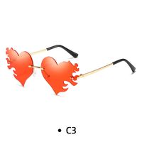 Fashion Ocean Heart Shape Pc Special-shaped Mirror Frameless Women's Sunglasses sku image 3