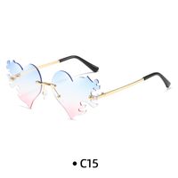 Fashion Ocean Heart Shape Pc Special-shaped Mirror Frameless Women's Sunglasses sku image 15