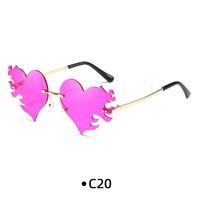 Fashion Ocean Heart Shape Pc Special-shaped Mirror Frameless Women's Sunglasses sku image 20