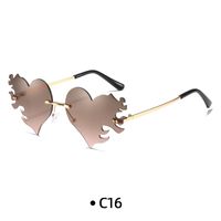 Fashion Ocean Heart Shape Pc Special-shaped Mirror Frameless Women's Sunglasses sku image 16