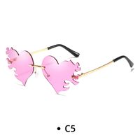 Fashion Ocean Heart Shape Pc Special-shaped Mirror Frameless Women's Sunglasses sku image 5