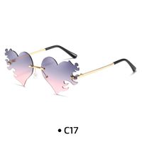 Fashion Ocean Heart Shape Pc Special-shaped Mirror Frameless Women's Sunglasses sku image 17