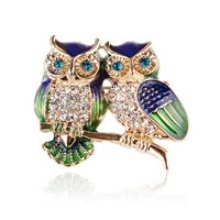 Retro Owl Alloy Inlay Artificial Gemstones Unisex Brooches main image 1