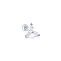 Simple Style Leaf Star Sterling Silver Plating Inlay Zircon Ear Studs 1 Piece sku image 18